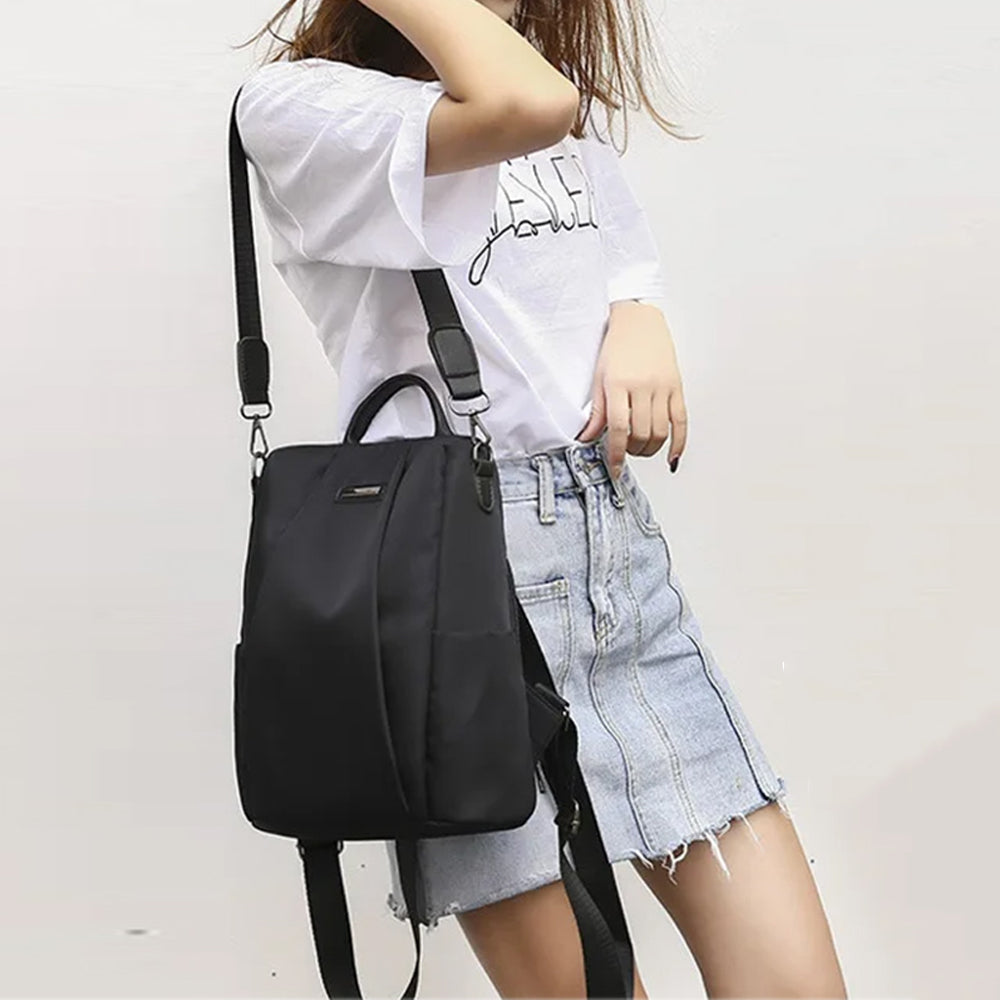 Women Large Capacity Anti-Theft Bag Travel Oxford Cloth Backpack Black