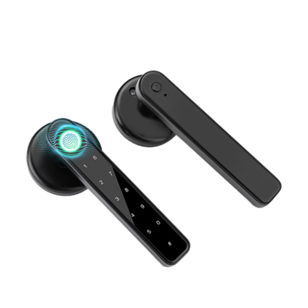 Smart Fingerprint Door Lock Electronic Handle Digital Password Key TuyaAPP Black