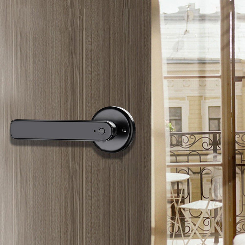 Smart Fingerprint Door Lock Electronic Handle Digital Password Key TuyaAPP Black