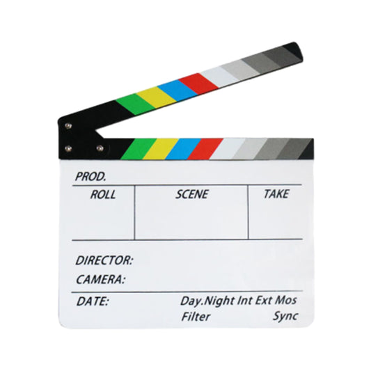 Acrylic Movie Film Clapboard Action Scene Slate Clapperboard White