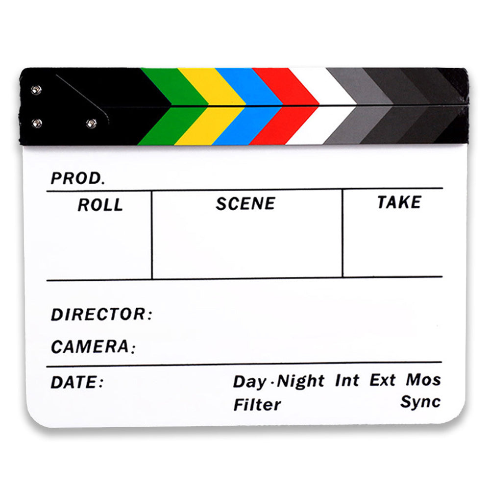 Acrylic Movie Film Clapboard Action Scene Slate Clapperboard White
