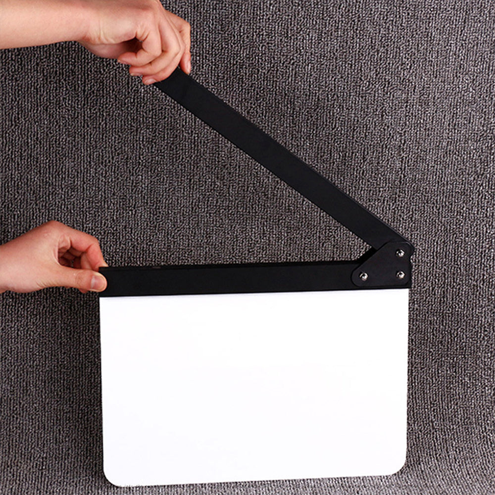 Acrylic Movie Film Clapboard Action Scene Slate Clapperboard White