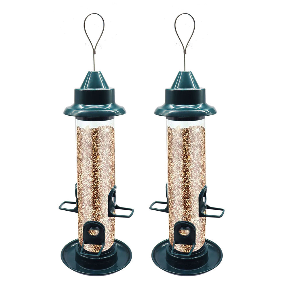 2Pcs Bird Feeder Container Outdoor Squirrel-Be-Gone Wild Bird Hanging Feeder