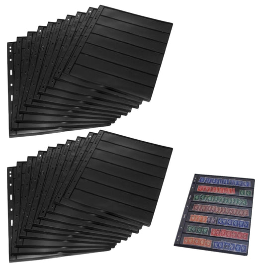 20 Sheets Stamp Album Stock Page Collection Inserts Double Sided 9 Binder Holes