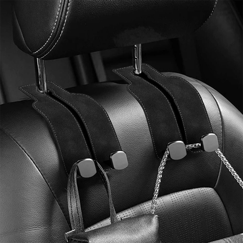 2Pcs Car Back Seat Hooks Headrest Storage Hanging Hook Bag Hanger Holder Black