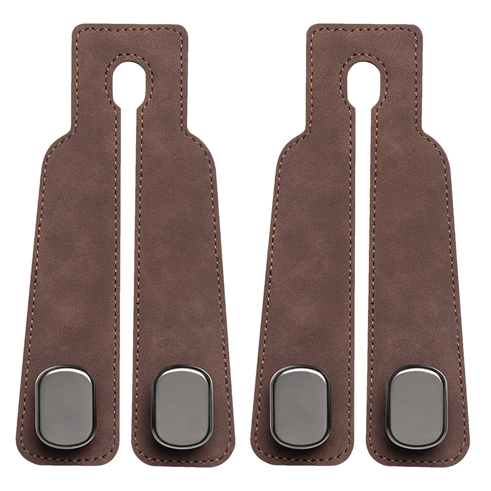 2Pcs Car Back Seat Hooks Headrest Storage Hanging Hook Bag Hanger Holder Brown