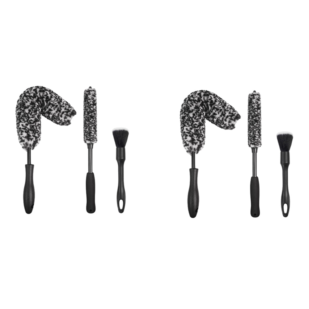 6Pcs Wheel Faux Woolie Brushes Set Soft Alloy Wheel Cleaning Brush Kit