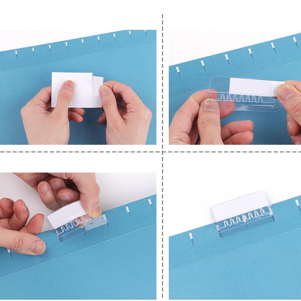 100Pcs PVC File Folder Tabs Hanging File Inserts Hanging File Folder Clear Tabs
