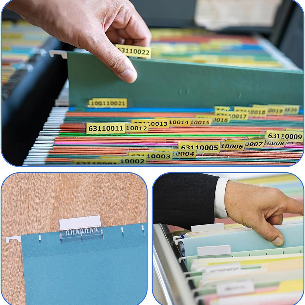 100Pcs PVC File Folder Tabs Hanging File Inserts Hanging File Folder Clear Tabs