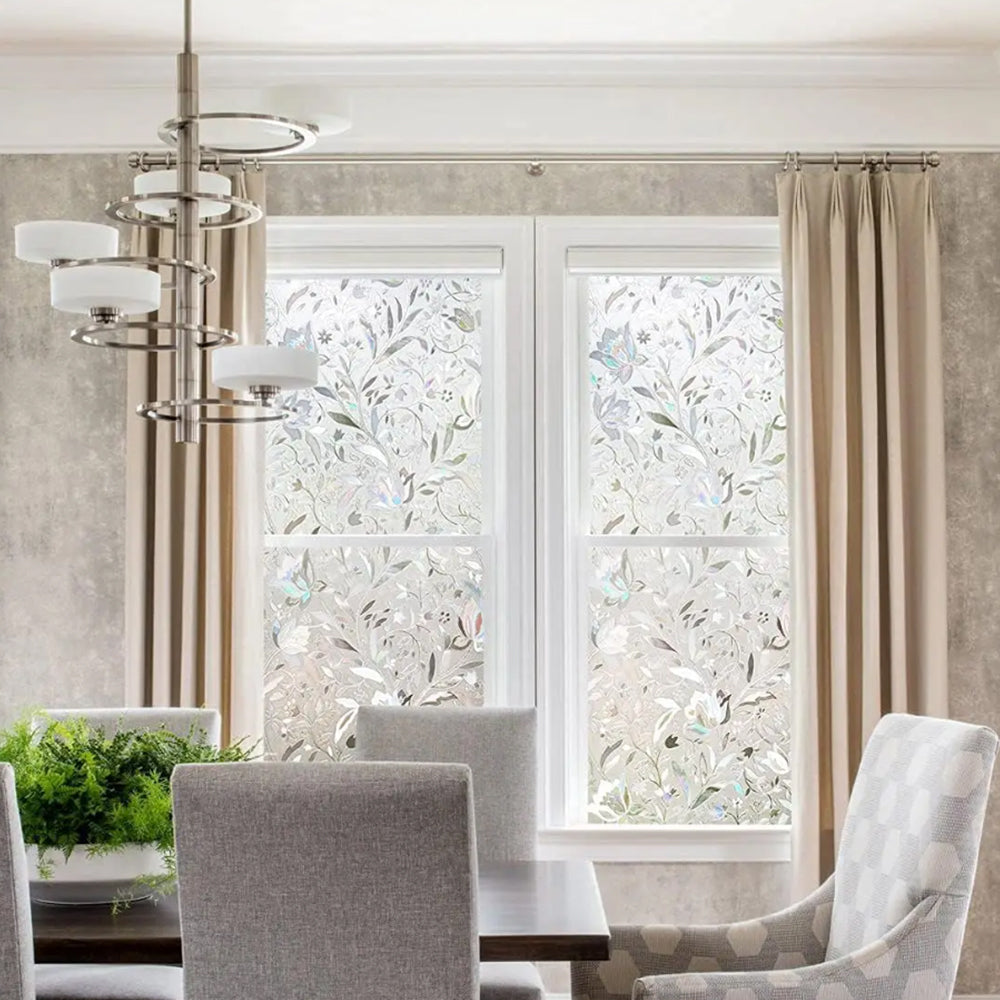 3D Rainbow Reflective Window Film Decor Privacy Static Clings Glass Sticker