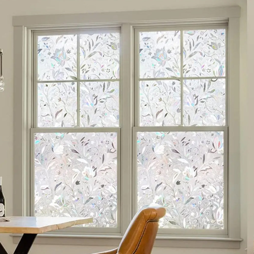3D Rainbow Reflective Window Film Decor Privacy Static Clings Glass Sticker