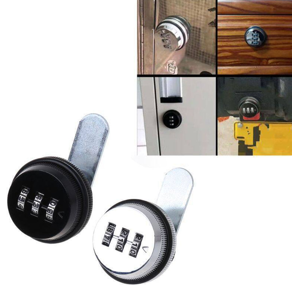 20mm 3 Digital Code Cam-Lock Cabinet Locker Keyless Security Lock Black