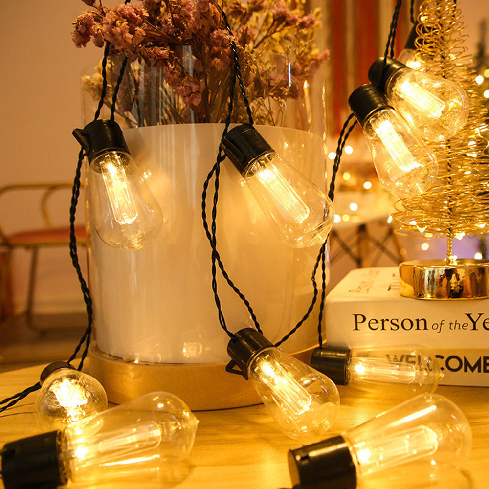 5m Solar Light LED Festoon String Light Outdoor Dimmable Party Patio Lamp