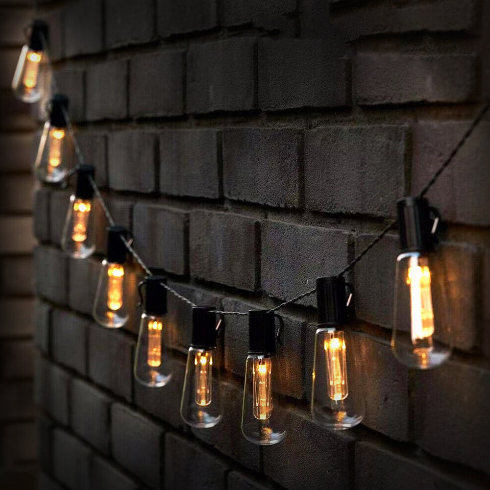 5m Solar Light LED Festoon String Light Outdoor Dimmable Party Patio Lamp