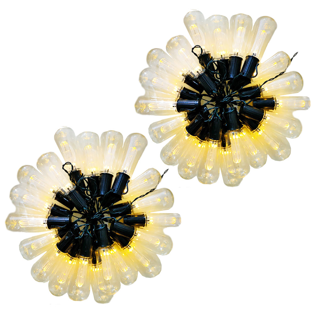 2Pcs 5m Solar Light LED Festoon String Light Outdoor Dimmable Party Patio Lamp