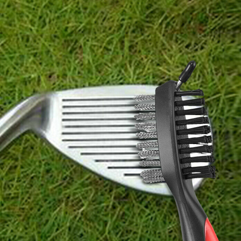 Golf Club Brush Cleaner Golf Towel Groove Cleaning Tool Kit Golf Accessories Red