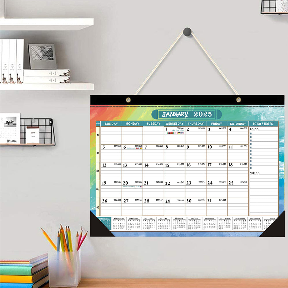 2024-2025 Calendar 18 Months Wall Hanging Calendar Poster Printing Planner ST1