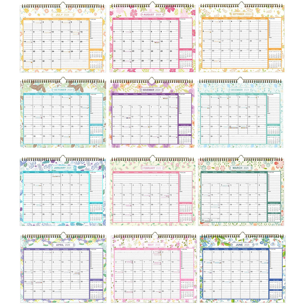 2024-2025 Calendar 18 Months Wall Hanging Calendar Poster Printing Planner ST2