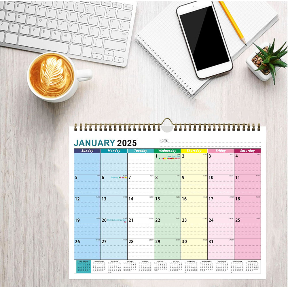 2024-2025 Calendar 18 Months Wall Hanging Calendar Poster Printing Planner ST3