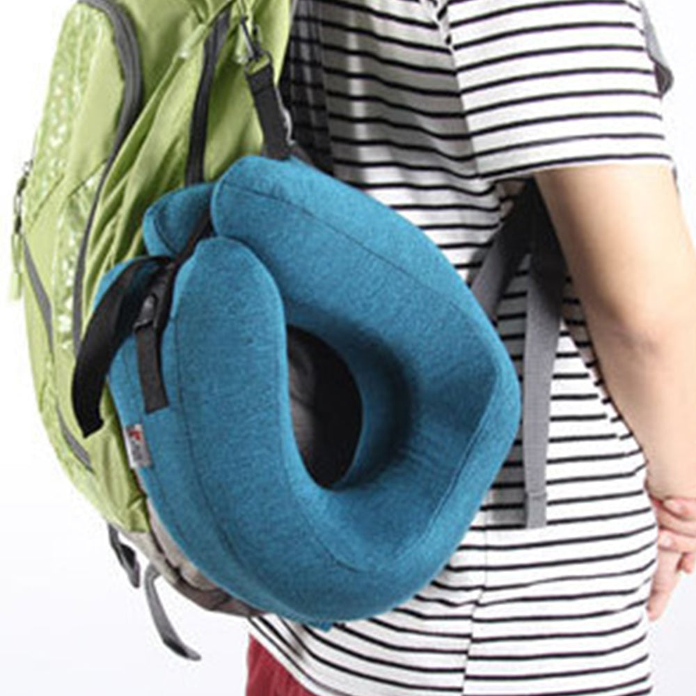 2Pcs Travel Pillow Memory Foam Neck Pillow U-Shape Neck Support Headrest