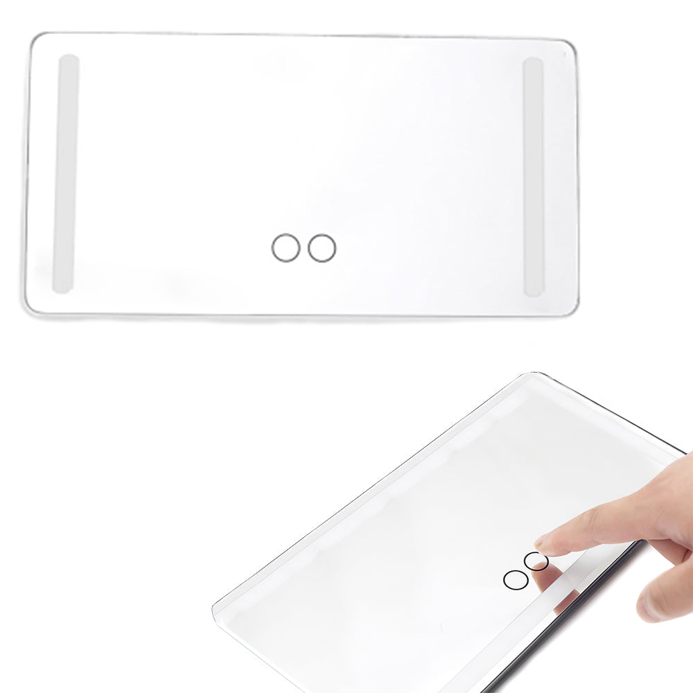 Car Sun Visor LED Vanity Mirror with 3 Light Modes Dimmable Touch Screen White