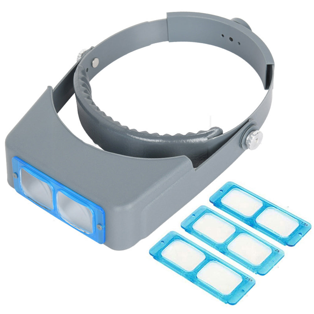 Head Wearing Magnifying Glass Double Optical Magnifier with 4 Lens Loupe