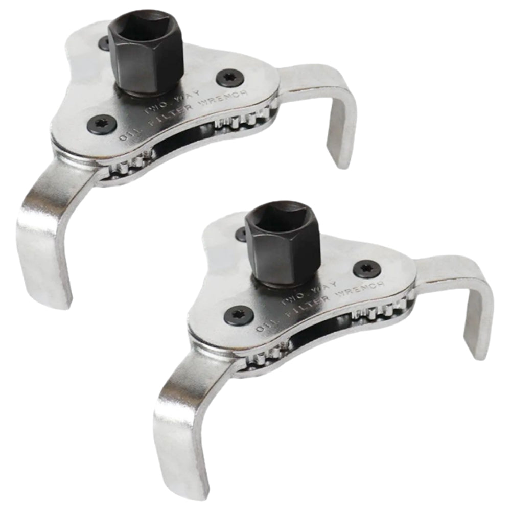 2Pcs Stainless Steel 3 Jaw Engine Oil Filter Wrench Adjustable Removal Tool