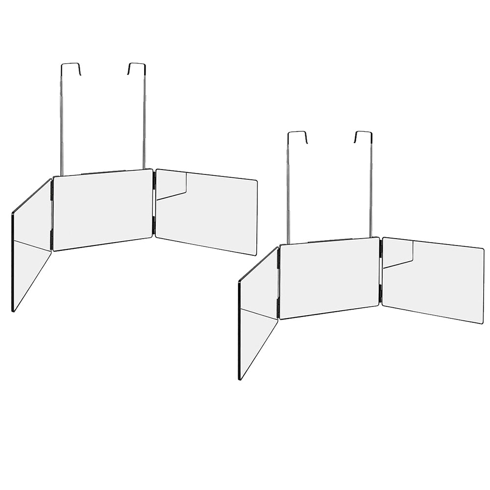 2Pcs 3 Way Adjustable Makeup Mirror Tri-Fold Self Haircut Hanging with Hook