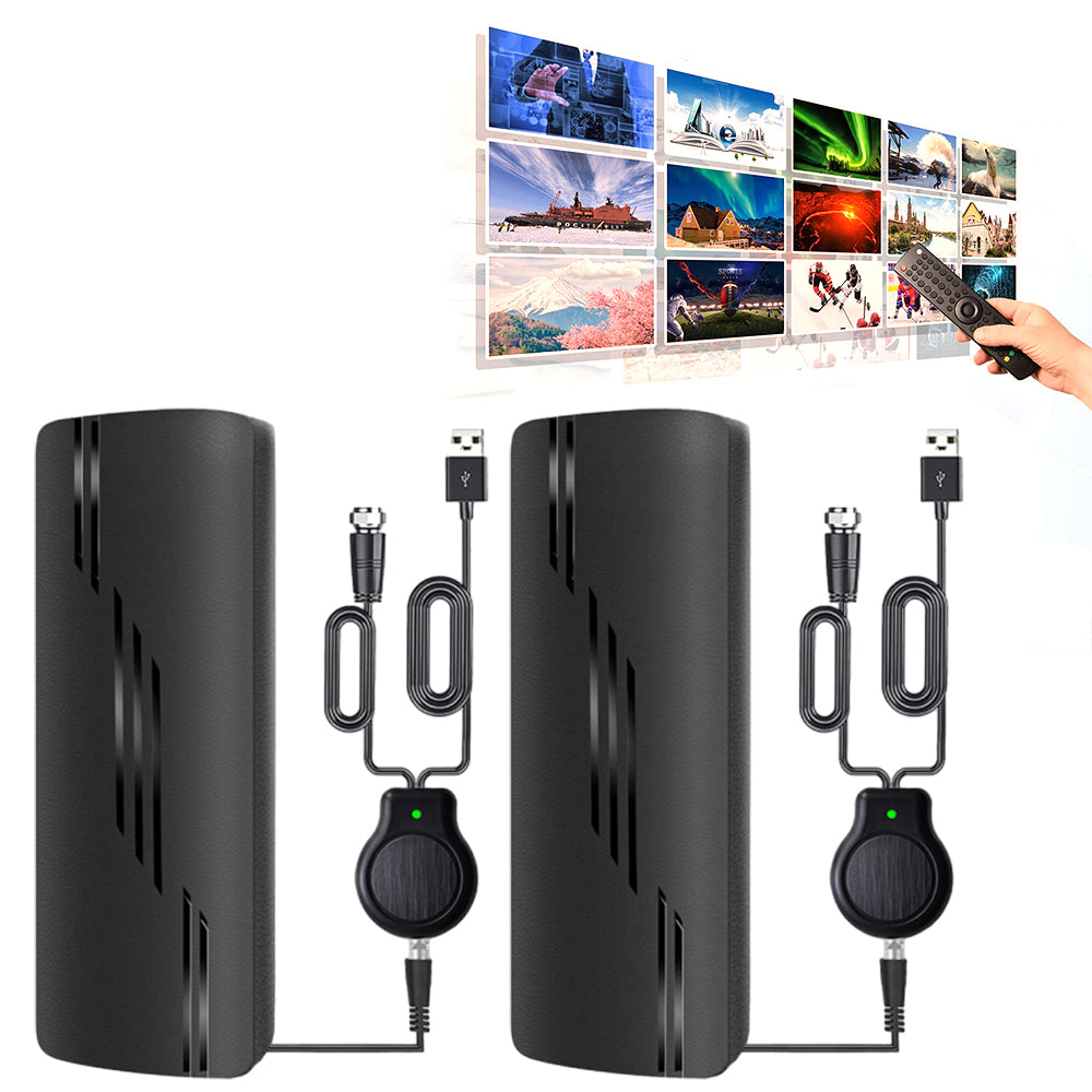 2Pcs Digital HDTV Antenna Indoor Amplified Signal Booster Support for 4K 1080P