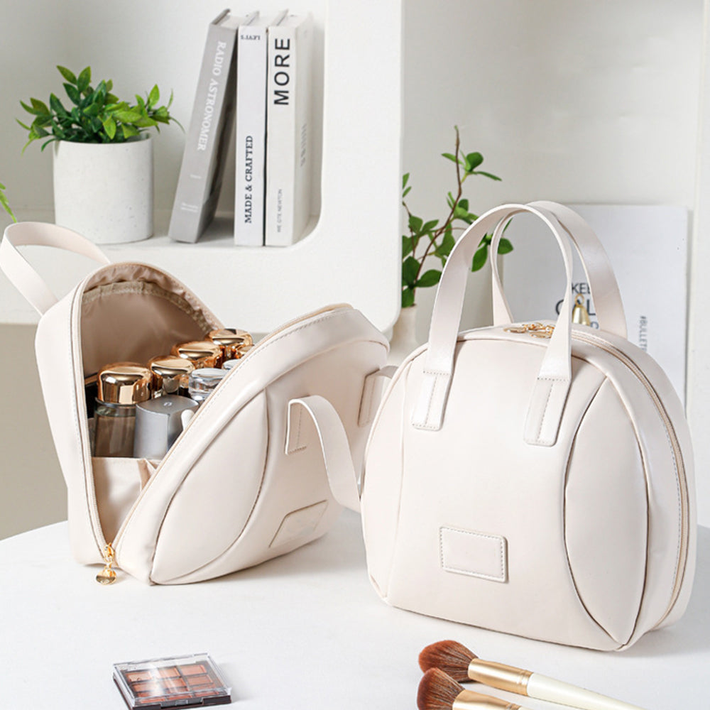 Large Capacity Cosmetic Bag Travel Portable Makeup Toiletry Organizer White