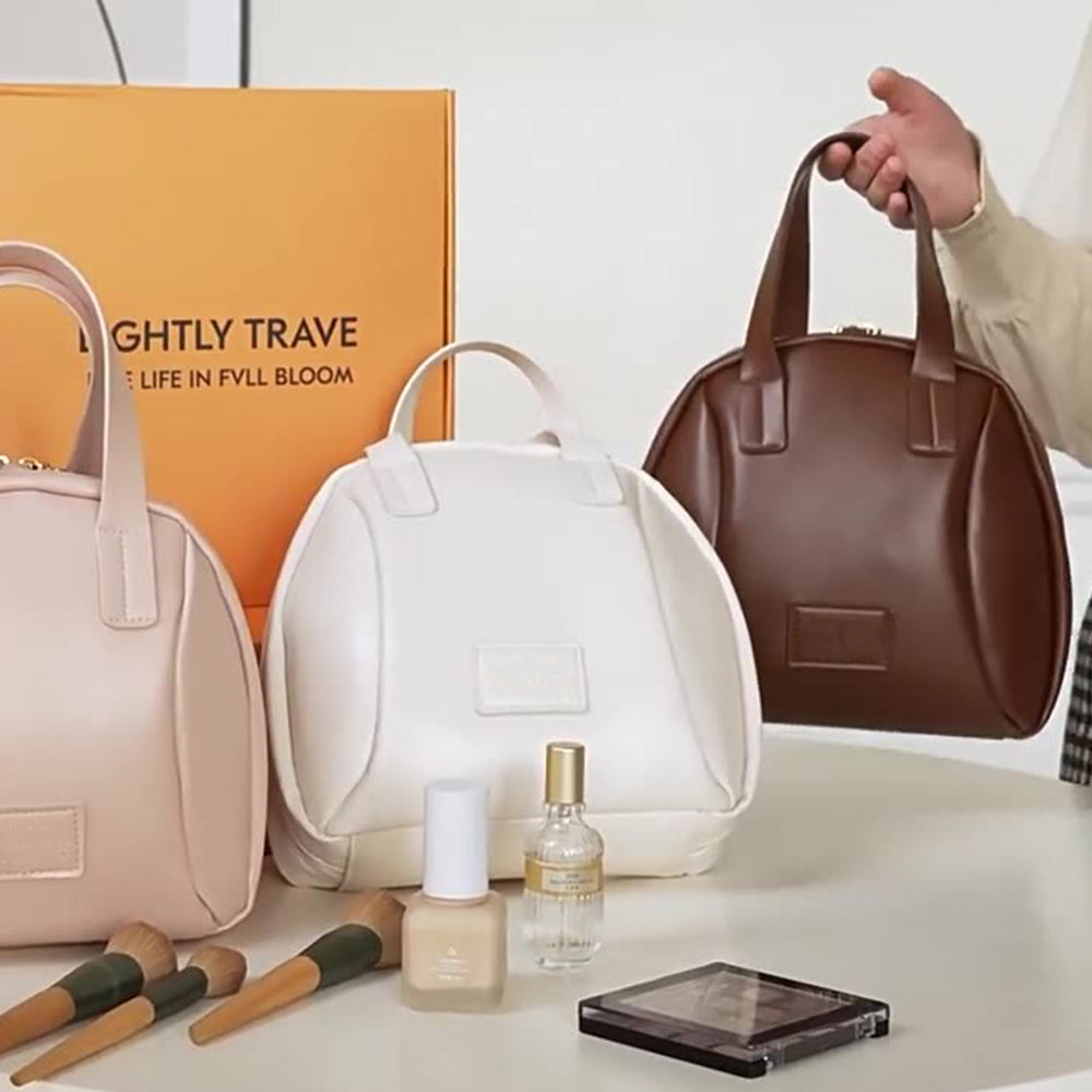 Large Capacity Cosmetic Bag Travel Portable Makeup Toiletry Organizer White