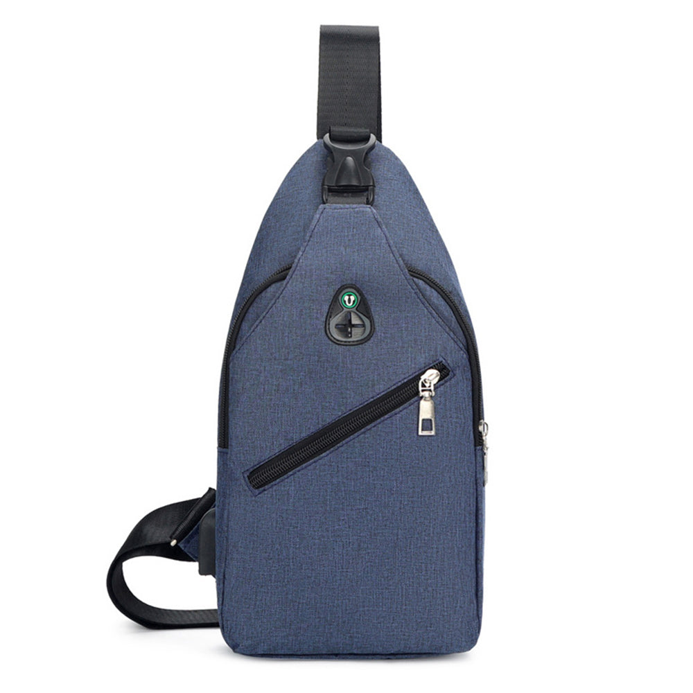 Men Multi-Functional Casual Crossbody Bag Sling Shoulder Chest Bag Blue