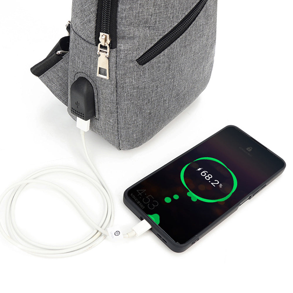 Men Multi-Functional Casual Crossbody Bag Sling Shoulder Chest Bag Grey