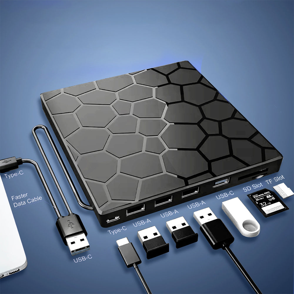 External DVD Drive 7 in 1 USB3.0 Type C CD Player Burner Reader Writer