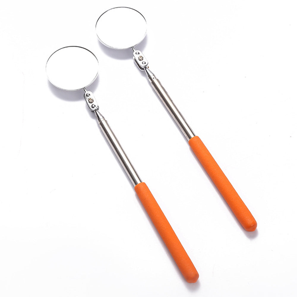 2Pcs Telescopic Inspection Round Mirror Extendable 360 Rotation Adjustable Angle