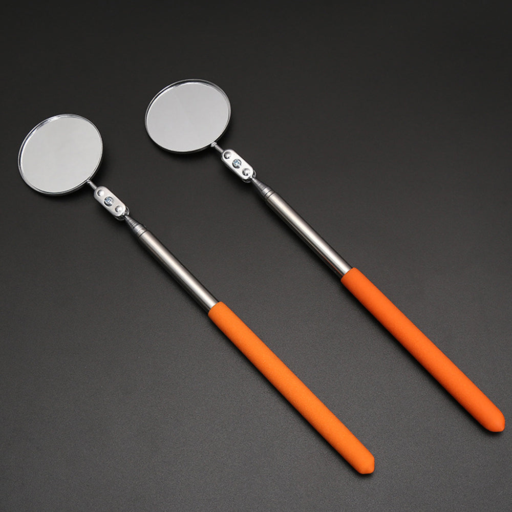 2Pcs Telescopic Inspection Round Mirror Extendable 360 Rotation Adjustable Angle