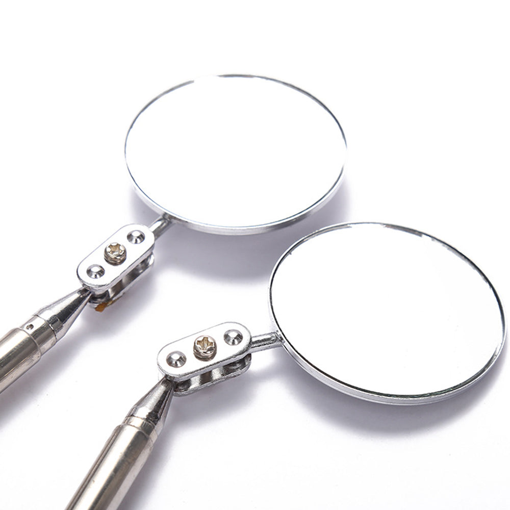 2Pcs Telescopic Inspection Round Mirror Extendable 360 Rotation Adjustable Angle