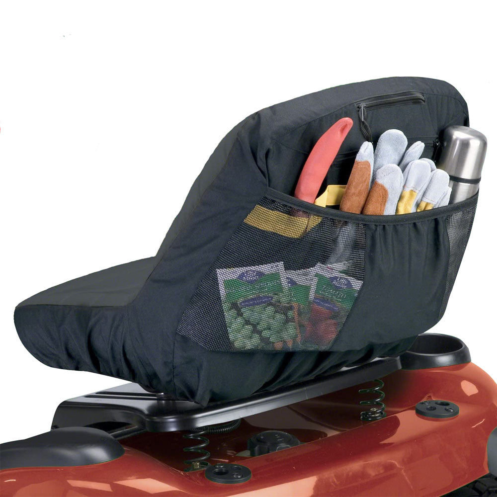 Riding Lawn Mower Seat Cover Tractor Seat Cover with Mesh Storage Bag