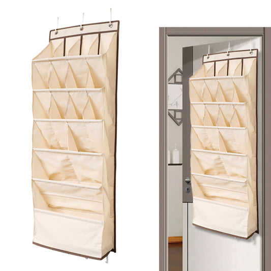 16 Grids Over The Door Shoe Organizer Holder Hanging Shoe Shelf Rack Beige
