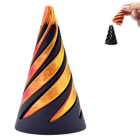 Impossible Spiral Cone Passthrough Sculpture 3D Printed Spiral Cone Fidget Toy