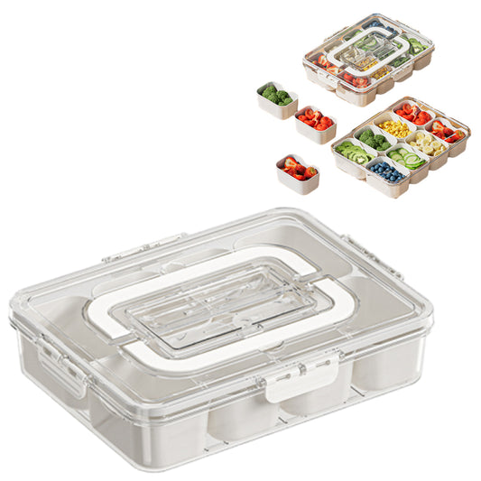 Divided Serving Tray 8 Compartments Snack Box Container Food Storage Organizer