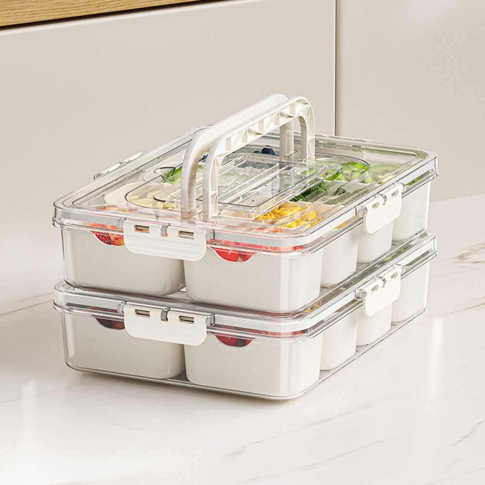 Divided Serving Tray 8 Compartments Snack Box Container Food Storage Organizer