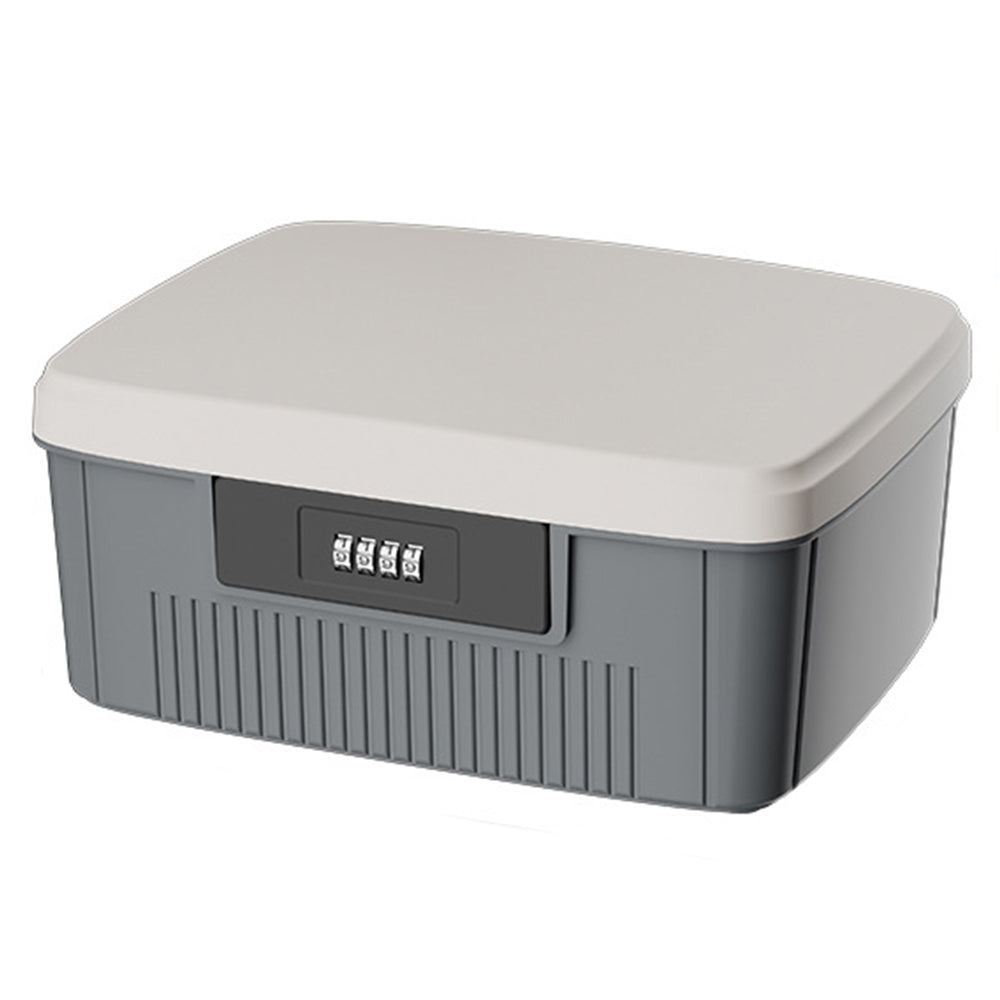 4-Digit Combination Key Lock Box Safe Storage Case Security Money Box Grey