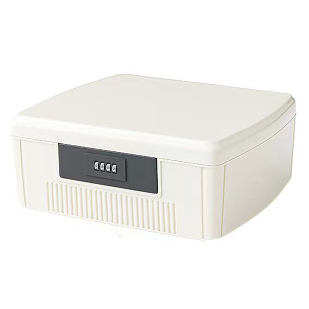 4-Digit Combination Key Lock Box Safe Storage Case Security Money Box White