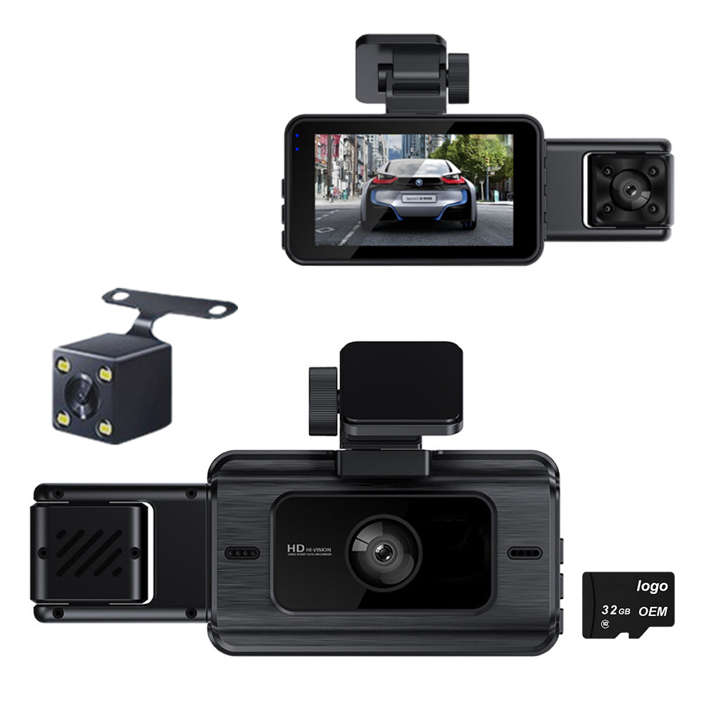 1080P Car Dash Camera Video DVR Recorder Front Inside Rear Night Vision Dash Cam