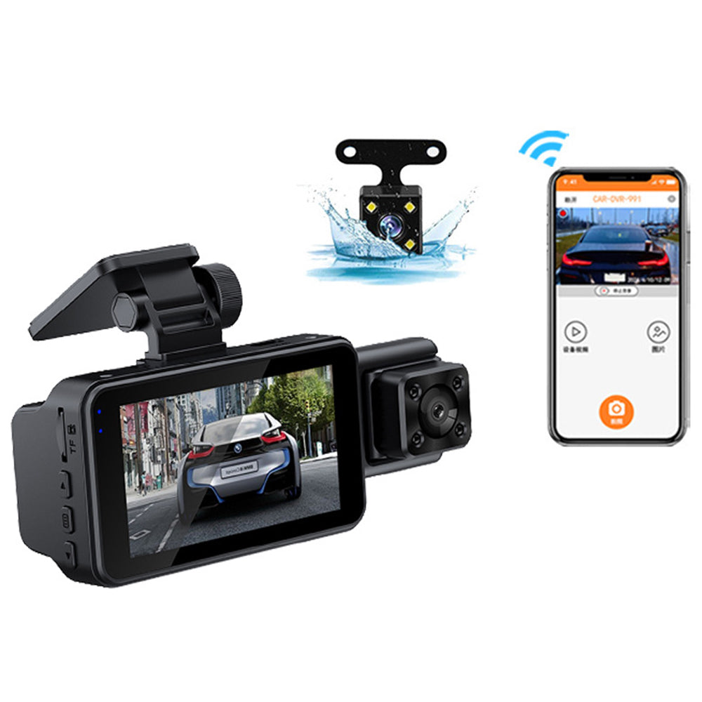 1080P Car Dash Camera Video DVR Recorder Front Inside Rear Night Vision Dash Cam