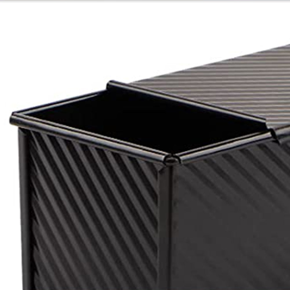 Non-Stick Toast Box Loaf Pan with Lid Bakeware Bread Toast Mold Black
