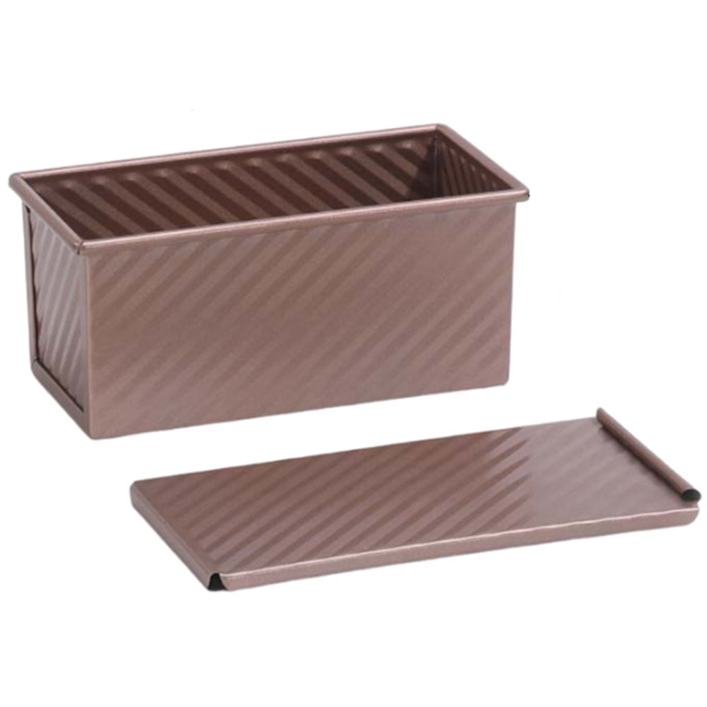 Non-Stick Toast Box Loaf Pan with Lid Bakeware Bread Toast Mold Gold