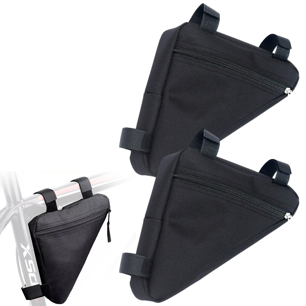 2Pcs Cycling Accessories Bike Triangle Bag Front Frame Bicycle Storage Pouch