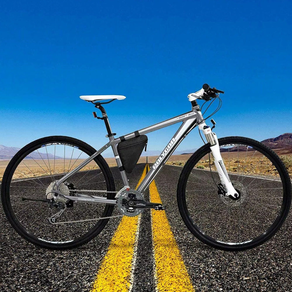 2Pcs Cycling Accessories Bike Triangle Bag Front Frame Bicycle Storage Pouch